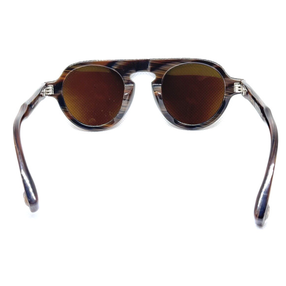 $635 BLAKE KUWAHARA MOCKER BROWN HORN SUN STERLING SILVER SUNGLASSES LIMITED! - Picture 10 of 11